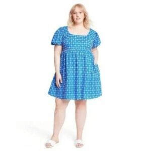 Rhode x Target Blue Eyelet Babydoll Dress - Size 1X - NEW with tag